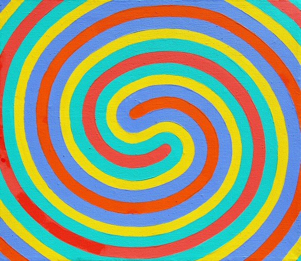 Yellow spiral 2013, 66,5x77cm
